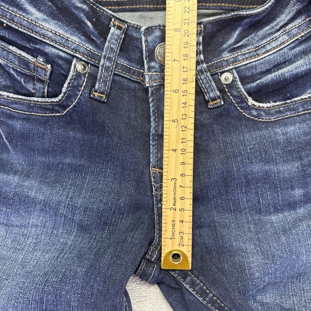 Silver Jeans Suki Super Skinny Mid Rise  Womens W24 H29 Dark Wash Stretch - Picture 8 of 10